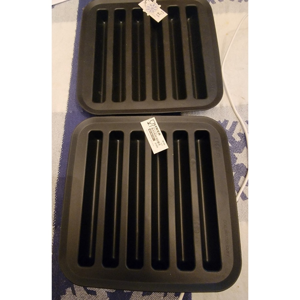 IKEA Water Bottle Ice Sticks Silicone Tray Black - Set of Two - With Tags